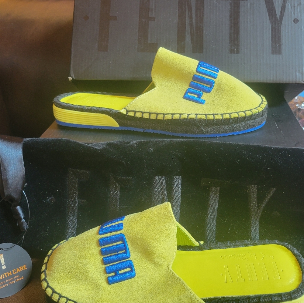 Fenty Puma Suede Espadrilles Size 5.5 With Box And Velvet Dust Bag